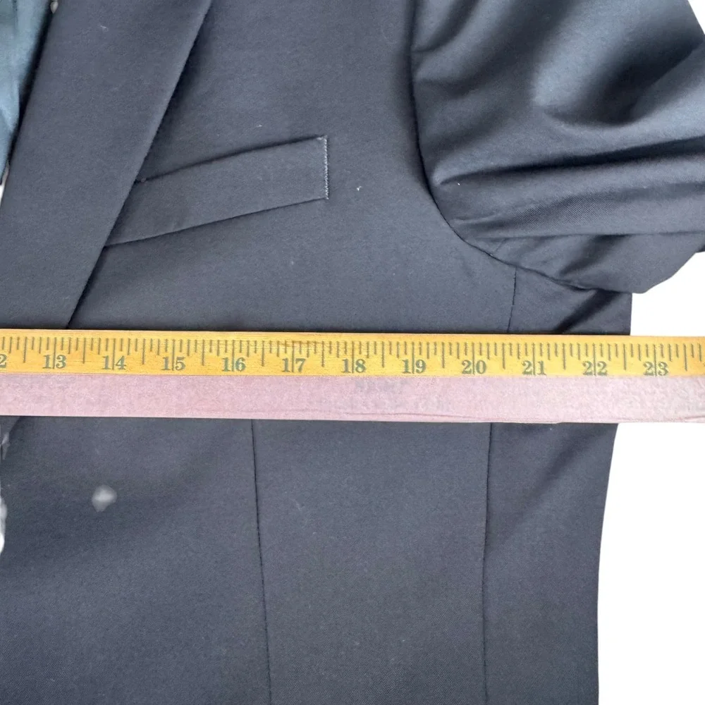 Jos. A. Bank Men 44R Blazer Navy Blue 100% Wool 2-Button Suit Jacket Single Vent